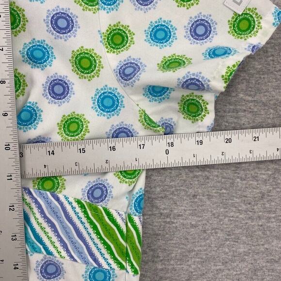Landau Scrub Top Womens Small Blue Green Nursing Medical Uniform Short Sleeve - Picture 8 of 9